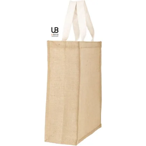 Sac Shopping Jute et Coton Personnalisable - Anses Plates 35x40 cm