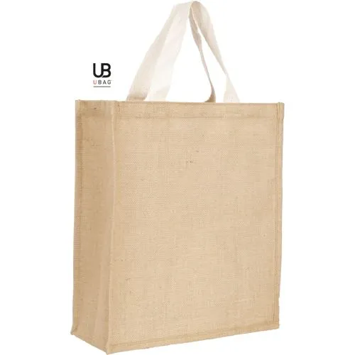 Sac Shopping Jute et Coton Personnalisable - Anses Plates 35x40 cm