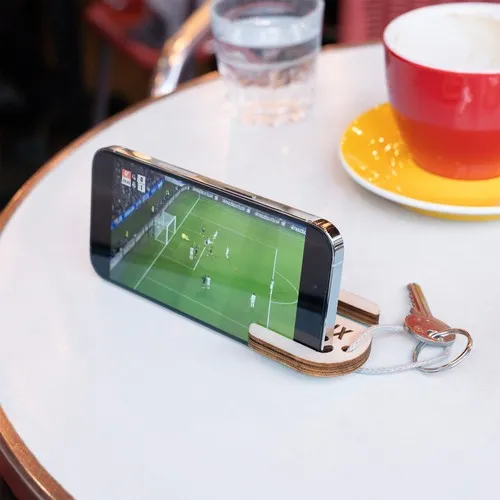 Porte-clés Support Téléphone Personnalisable en Bois - Made in France