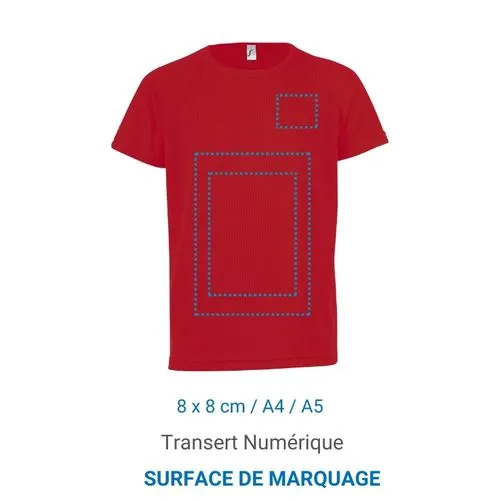 T-Shirt SPORT ENFANT 140 - Aqua 10 ans
