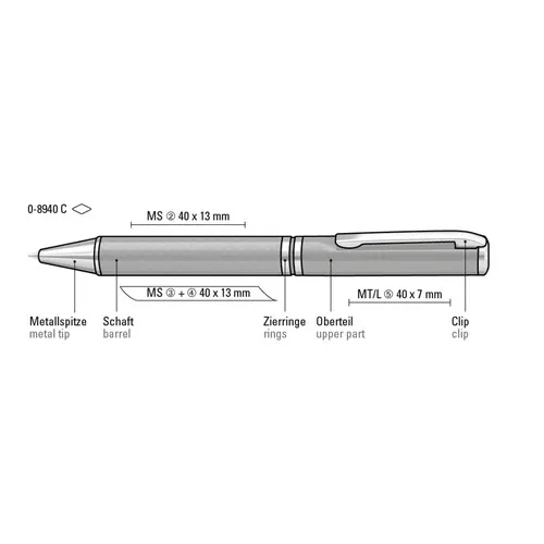 Stylo Bille Métal Fibre de Carbone Personnalisable - GALILEO C