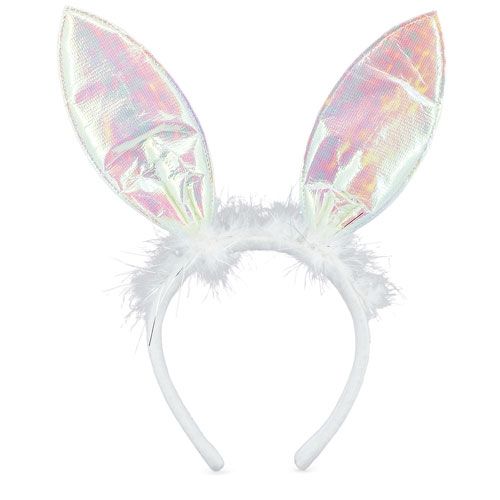 Diadème Oreilles de Lapin Holographique Personnalisable