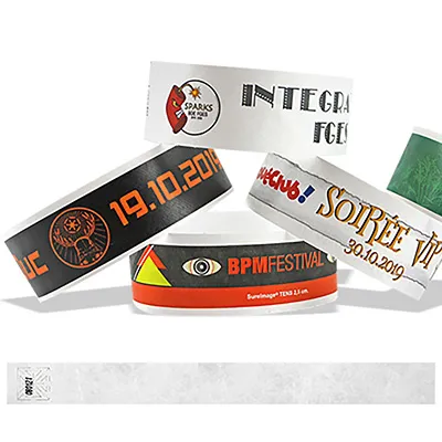 Bracelets Tyvek 25mm Personnalisables Couleur - Contrôle d'Accès Événementiel