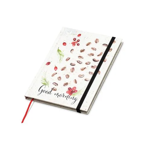 Carnet rigide écologique en papier café recyclé - Personnalisable
