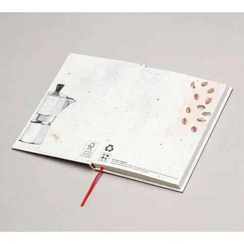 Carnet rigide écologique en papier café recyclé - Personnalisable