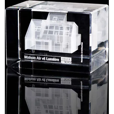 Trophée Laser 3D Prestige 60x70x130mm - Personnalisable par Sérigraphie