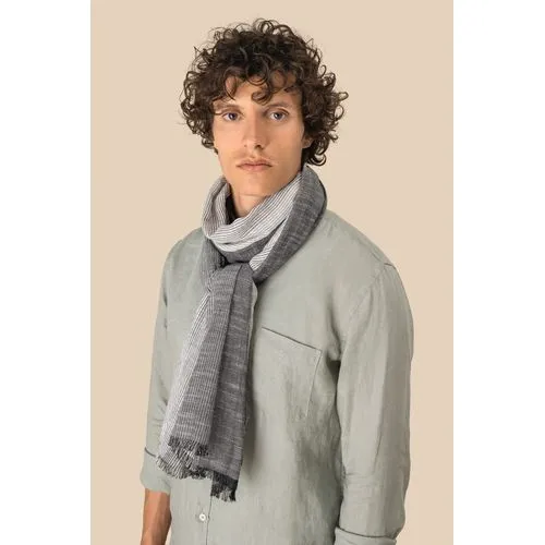 Chèche rayé unisexe personnalisable - Coton tissé artisanal