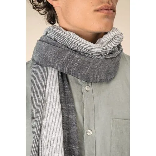 Chèche rayé unisexe personnalisable - Coton tissé artisanal