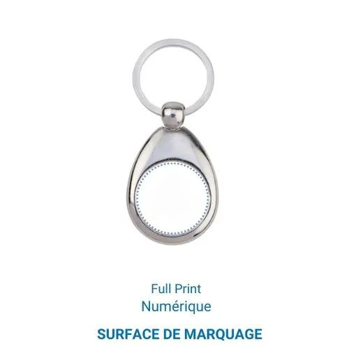Porte clés Métal Rond avec jeton - France