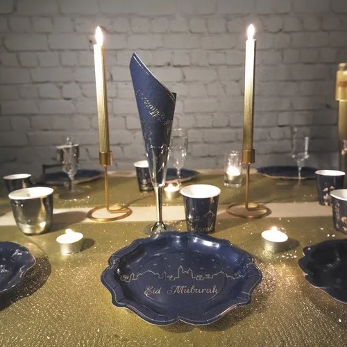 Assiettes Jetables Carrées Tricolores 23cm - Lot de 8