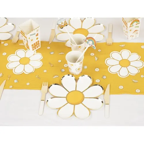 Assiettes Jetables Carrées Tricolores 23cm - Lot de 8