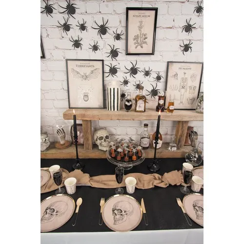 Assiettes Jetables Carrées Tricolores 23cm - Lot de 8