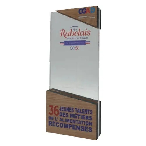 Trophée Bois et Plexi Chêne Massif Personnalisable