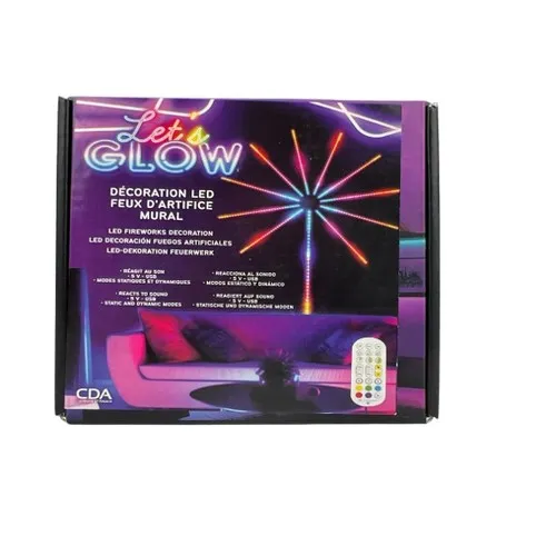 Feux d'artifice lumineux mural LED 156 points - Ø 125 cm personnalisable