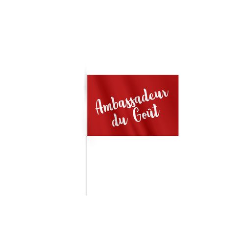 Drapeau Publicitaire Polyester 15x10 cm sur Tige - Personnalisable