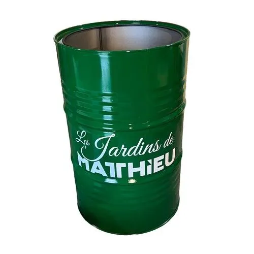 Jardinière Bidon Personnalisée 220L - Acier Galvanisé Fabrication Française
