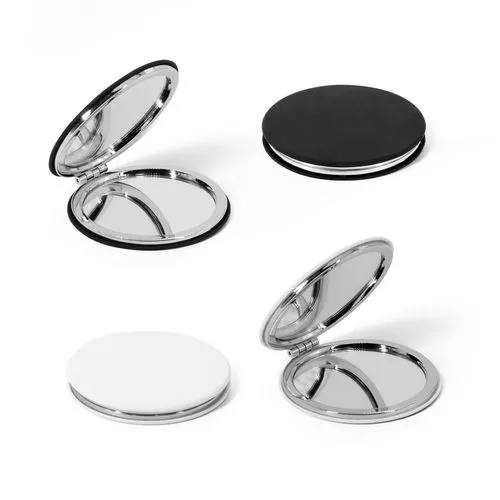 FREYA. Miroir rond double face avec extérieur en PU mat
