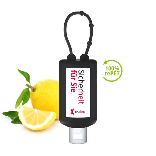 Gel de nettoyage des mains, Bumper de 50 ml, black, Body Label  (R-PET)