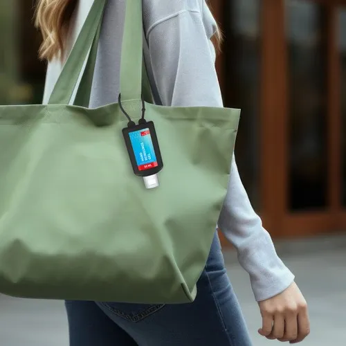 Gel de nettoyage des mains, Bumper de 50 ml, black, Body Label  (R-PET)