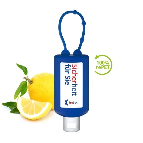 Gel de nettoyage des mains, Bumper de 50 ml, bleu, Body Label  (R-PET)