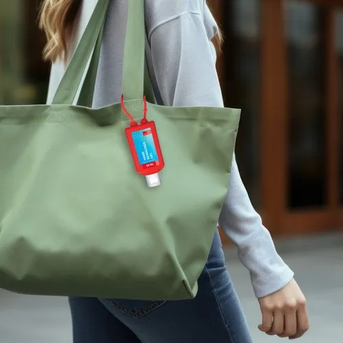 Gel de nettoyage des mains, Bumper de 50 ml, rouge, Body Label  (R-PET)