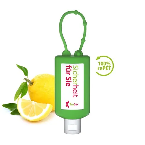 Gel de nettoyage des mains, Bumper de 50 ml, vert, Body Label  (R-PET)