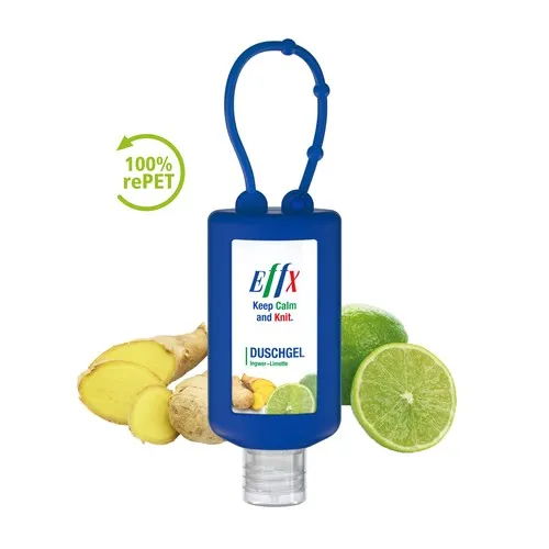 Gel Douche Gingembre-Citron Vert, Bumper de 50 ml, bleu, Body Label (R-PET)