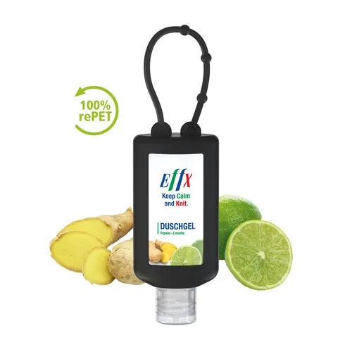 Gel Douche Gingembre-Citron Vert, Bumper de 50 ml, noir, Body Label (R-PET)