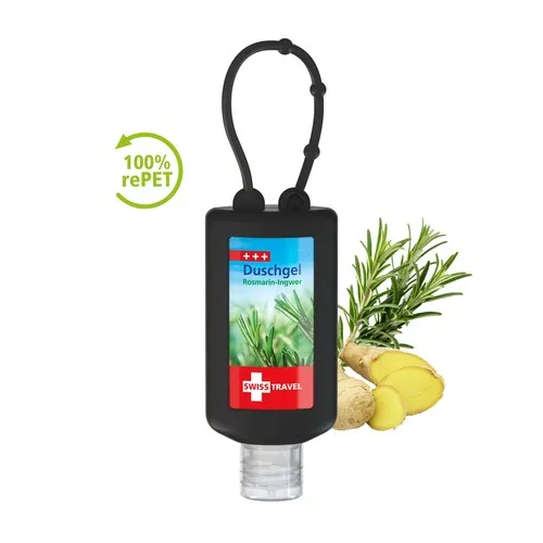 Gel Douche Rosmarin-Gingembre, Bumper de 50 ml, noir, Body Label (R-PET)