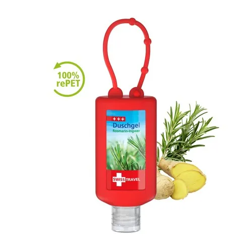 Gel Douche Rosmarin-Gingembre, Bumper de 50 ml, rouge, Body Label (R-PET)