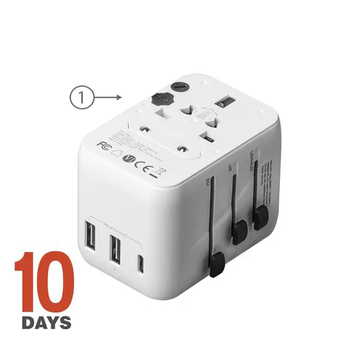 GlobePlug, adaptateur de voyage universel, 12 W ST