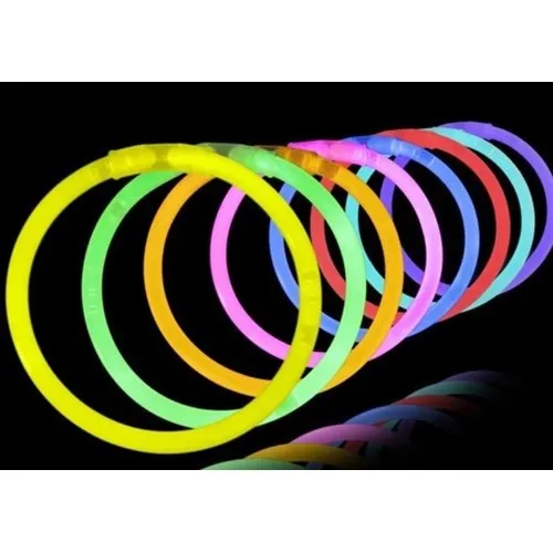 GLOW Tube de 100 bracelets fluos  5 x 200 mm
