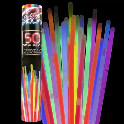 GLOW Tube de 50 bracelets MIX COLOR 5x200mm