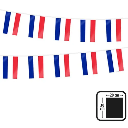 Guirlande 10 m PE 20 drapeaux 20 x 30 cm  France