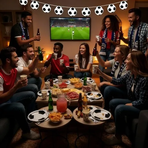 Guirlande 15 fanions BALLON FOOTBALL 5 M