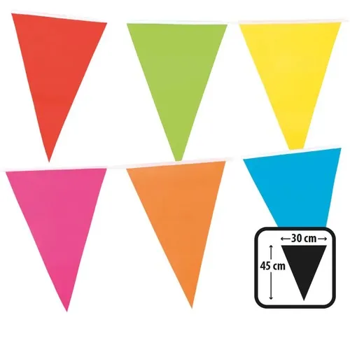 Guirlande 18 fanions XXL PLASTIQUE multicore 10 m
