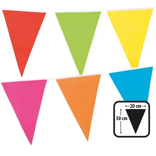 Guirlande 20 fanions PLASTIQUE multicore 10 m