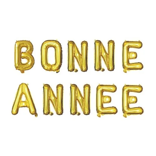 Guirlande ballons foil  BONNE ANNEE or lettre 35 cm