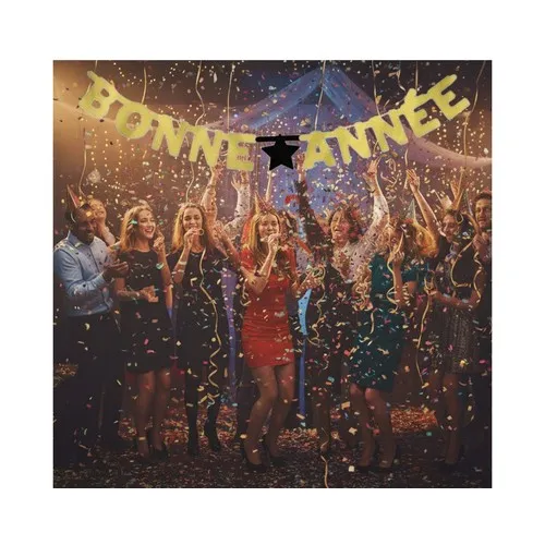 Guirlande carton 200 cm BONNE ANNEE OR