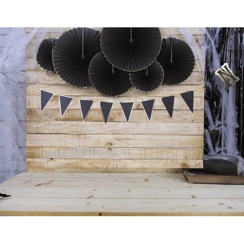 GUIRLANDE FANIONS NOIRE ET OR 3M