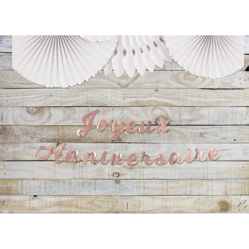 GUIRLANDE LETTRES JOYEUX ANNIVERSAIRE ROSE GOLD