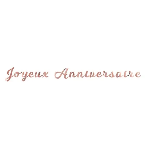 GUIRLANDE LETTRES JOYEUX ANNIVERSAIRE ROSE GOLD