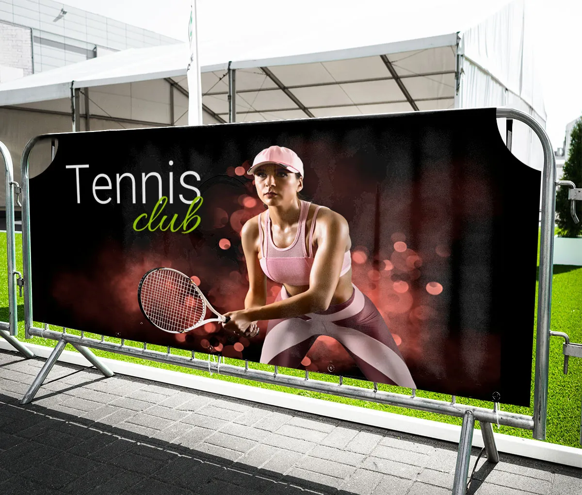 Un habillage pour barrière évènementielle ! Housse publicitaire