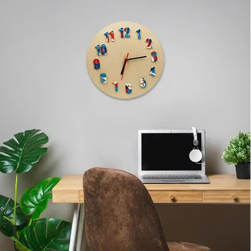 HORLOGE MURALE EN BOIS PERSONNALISABLE 30CM
