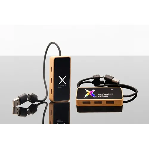 Hub lumineux 8-en-1 en FSC® 100% Bambou