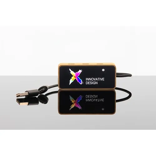 Hub lumineux 8-en-1 en FSC® 100% Bambou