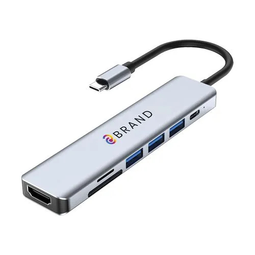 Hub USB-C vers HDMI 4K / 3 USB-A -/1 USB-C + 2 lecteurs carte