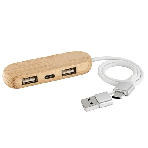 Hub USB en bambou MetMaxx
