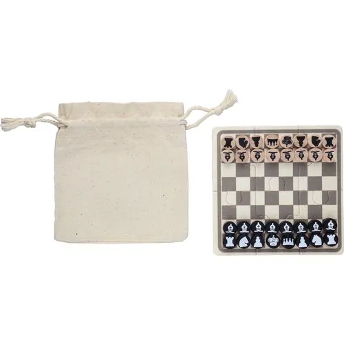 Jeu d'échecs et de dames en bois Hank