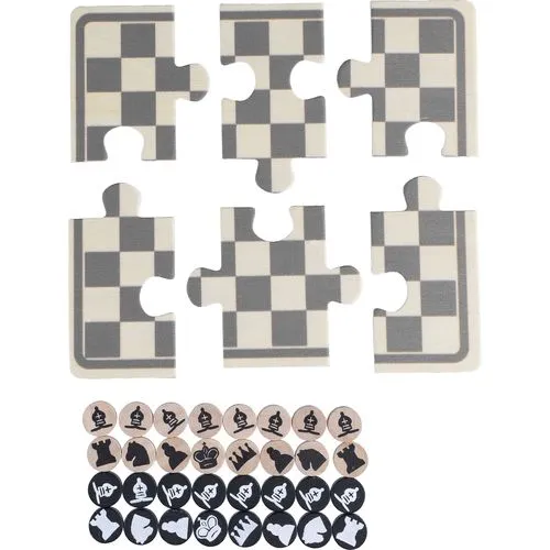 Jeu d'échecs et de dames en bois Hank